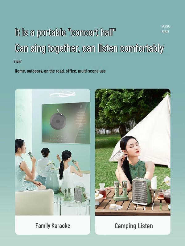 Divoom Portable KTV Bluetooth Speaker System with Dual Microphones