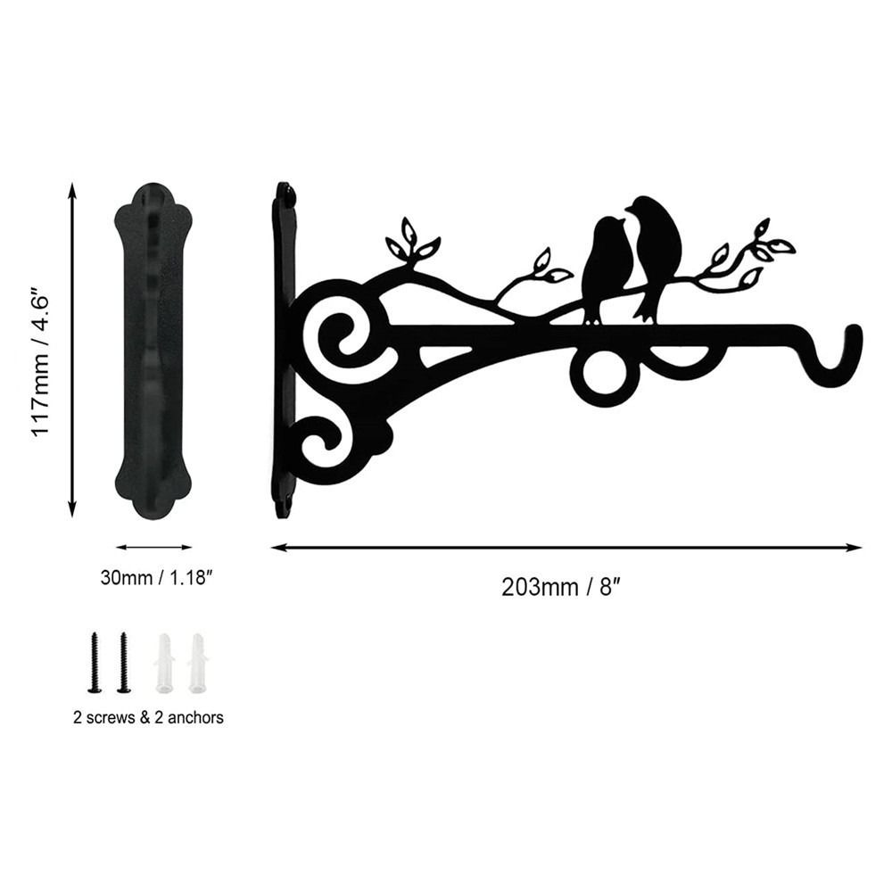Bird Pattern Hanging Basket Hooks Metal Plant Hook Flower Pot Support Plant Bracket  Balcony
