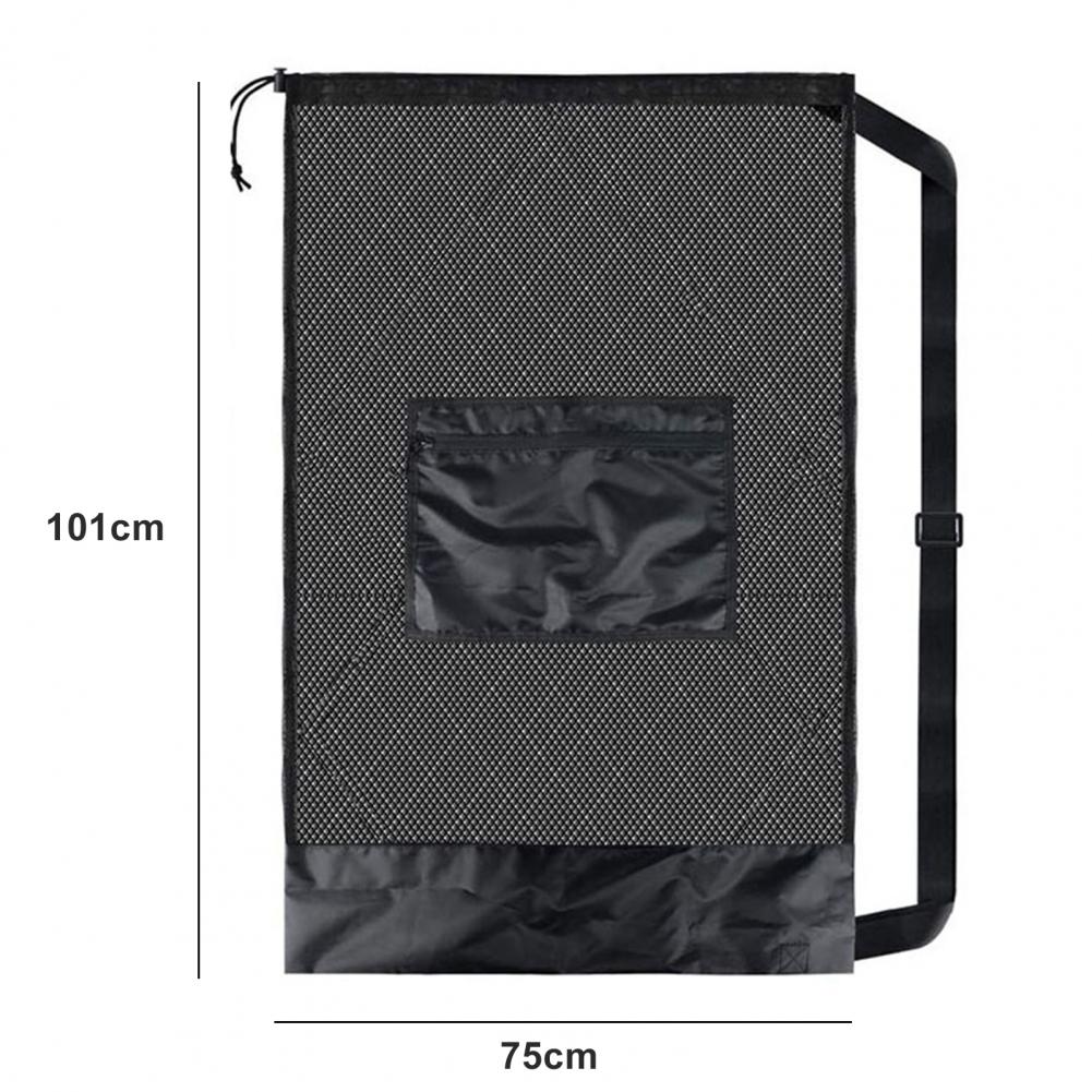 Mesh Soccer Ball Bag Extra Large Drawstring Basketball Storage Bag with Zipper Pocket Volleyball Football Net Pack Gym Bags