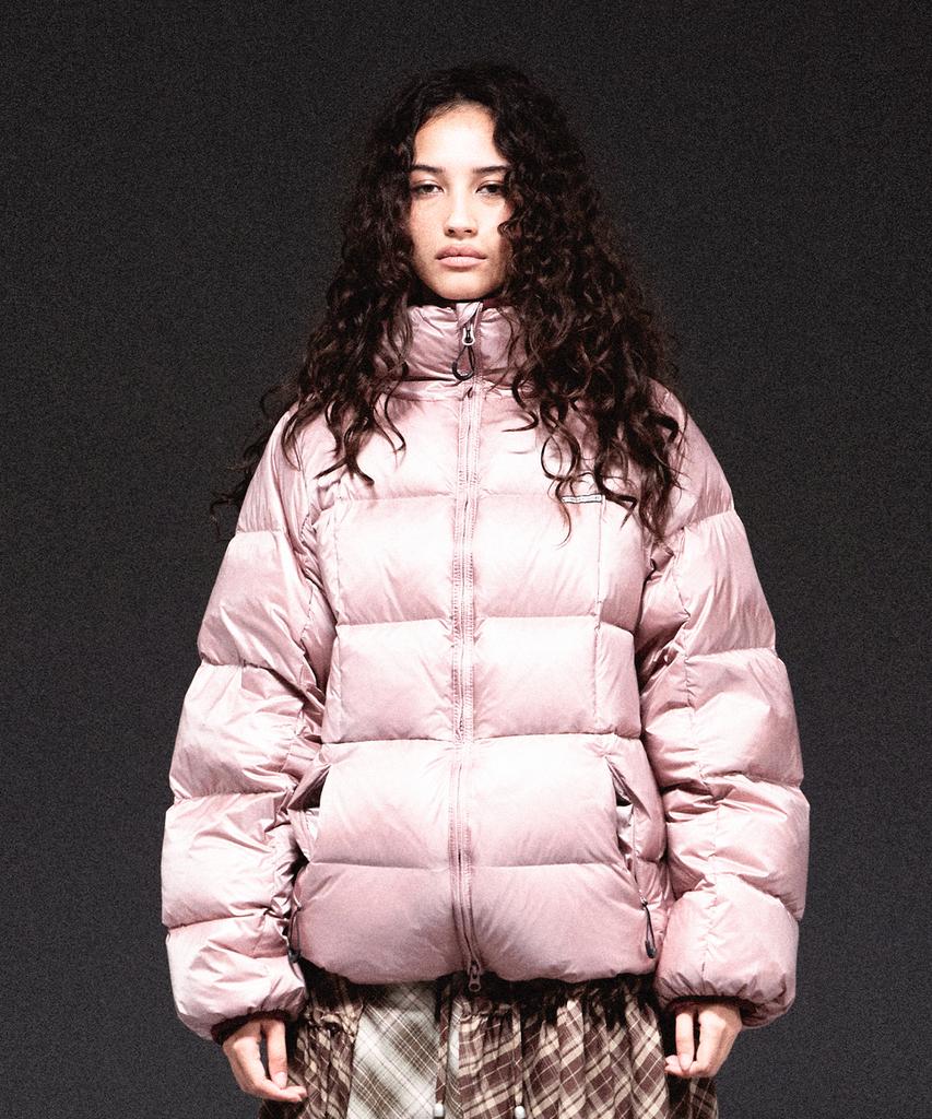 Thevinylhouse Hooded Duck Down Jacket Pink