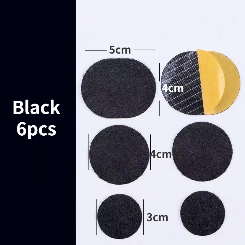 6 stuks sportschoenen reparatiestickers suède hielbeschermer anti-slijtage reparatiegaten zelfklevende patches inlegzolen voetverzorgingsinzetstukken black