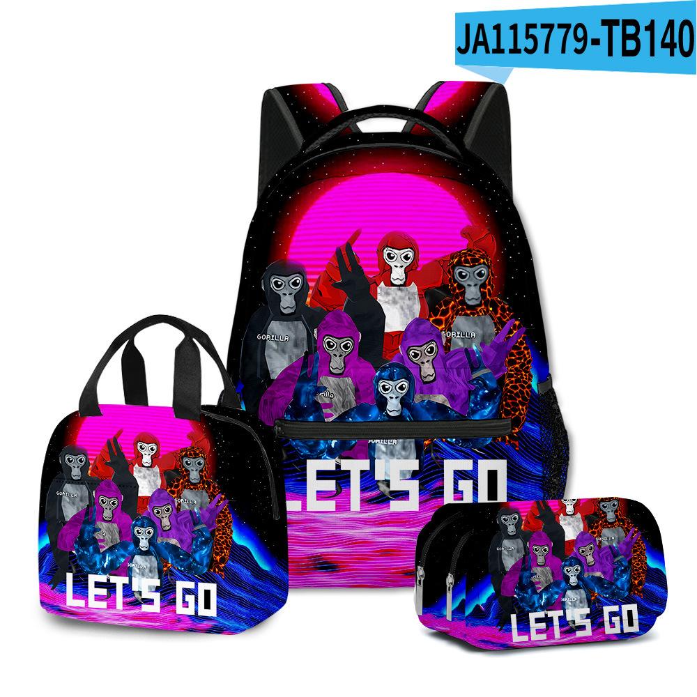Iconique Préféré Distinctif Ombre Lait Moelleux Conception 3D 3 pièces/Ensemble Sacs pour Apprenants Étudiants Sortie Ordinateur Sac à Dos Quotidien Sac Repas Trousse à Crayons