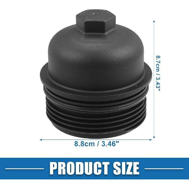 Engine Oil Filter Housing Cover Cap 26350-3CAB1 for Kia Sedona 2015-2018 Plastic Black