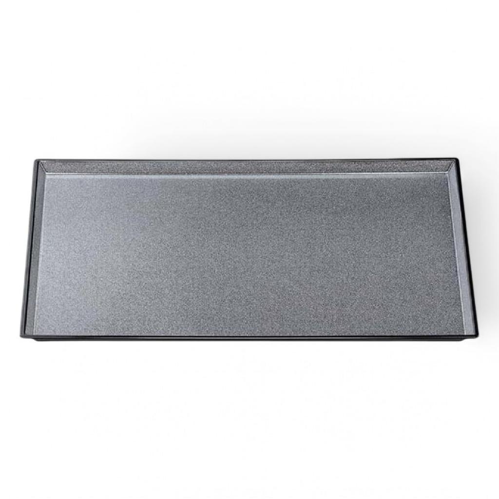 Made in and Seiryu Silver x 33cm x J-kitchens Placemat/Tray, Japan, High-Quality Functional, 5-Shaku Plain, Pear-Ground, Black, S-Size (45.8cm 1.6cm)