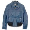 COACH Blue zip lamb leather jacket Jacket 2 blueUsed