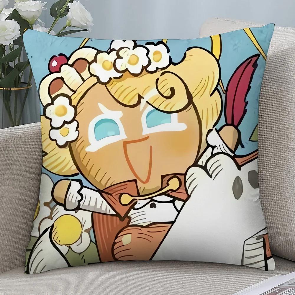 Game C-Cookie Run Kingdom Pillow Case Short Plush Pillow Covers Sofa Decorative Gift Home Printing Cushion Cover