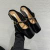 Baotou Half Slippers Women's Summer Outer Wear 2025 Spring and Summer New Flat-bottomed Lazy Muller Slippers Soft-soled Gentle Evening Shoes