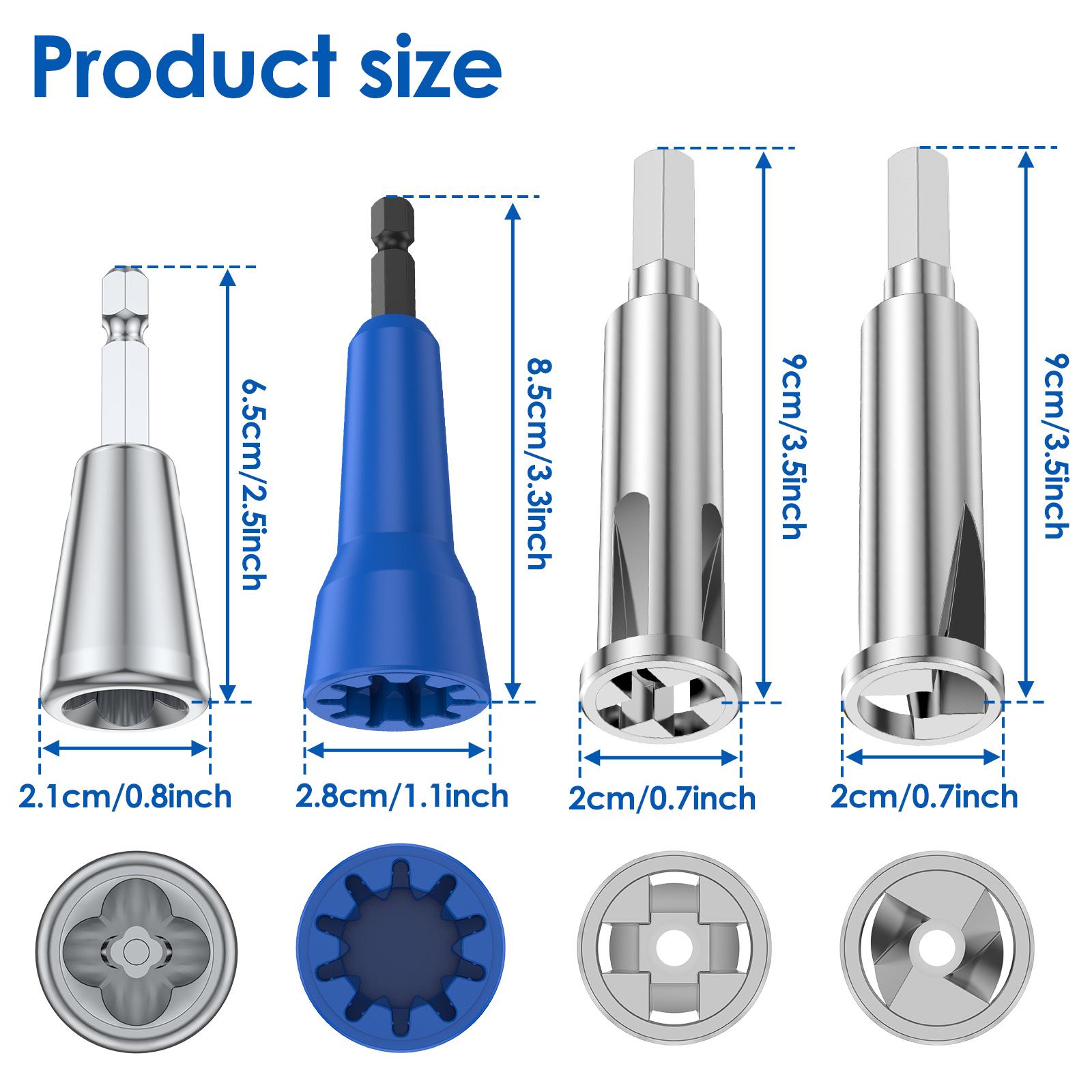

4Pcs Wire Twister Tool for Drill Wire Nut Twister Wire Stripper Tool Connector Driver with 1/4 Chuck Cable Quick Stripping Elec