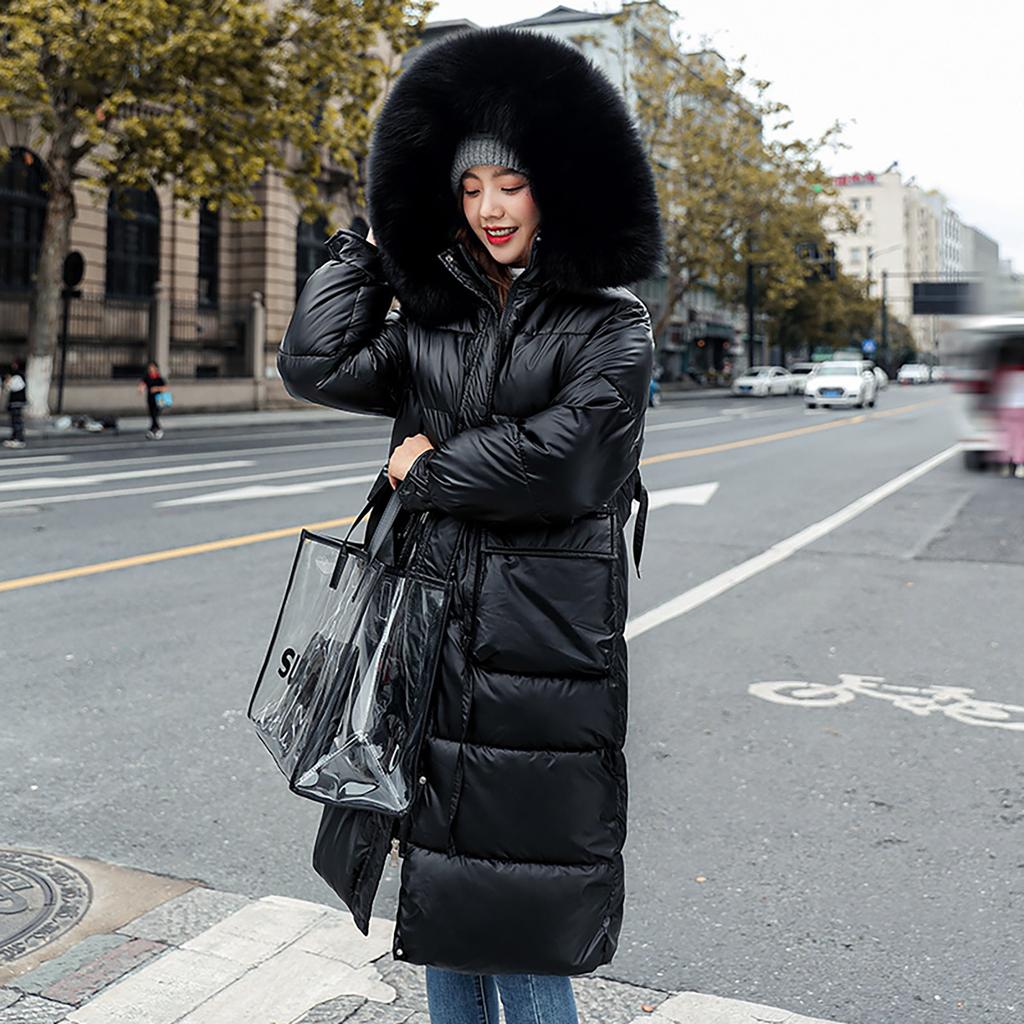 Women's  And Winter Loose Down Cotton Jacket Thickened Glossy Cotton Jacket