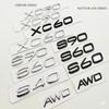 3D ABS Rear Trunk Letters Emblem For XC90 XC60 XC40 S90 S60 S40 AWD Car Styling Badge Chrome Black Sticker Accessories