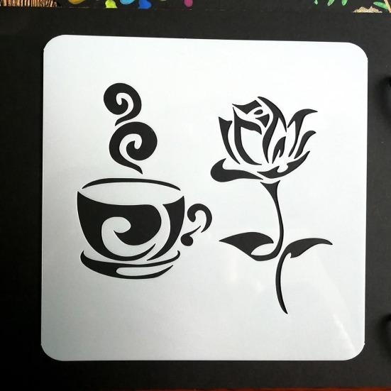 Bird Flower Paws Stencil DIY Craft Layering Album Painting Embossing Template