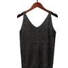 Women's Summer Halter Sexy V-neck Slim Bright Silk Knit Vest Wearing Sleeveless T-shirt Base Top Trend