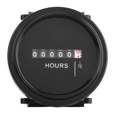 Medidor de Horas Mecánico Redondo DC 8-80V Temporizador Hourmeter para Coche Camión Barco Motor