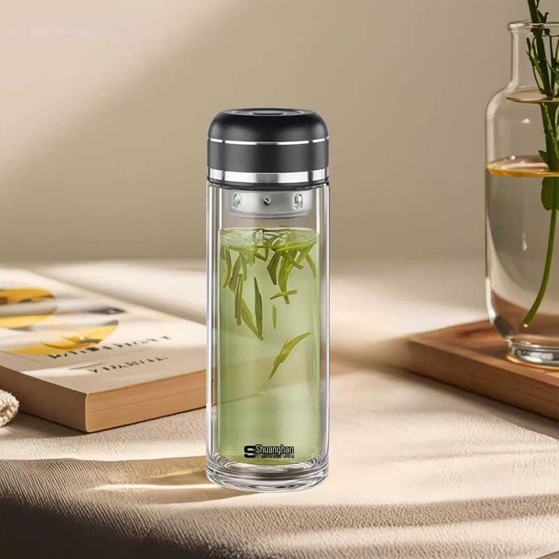 Double-Layer Glass Tea Infuser Bottle