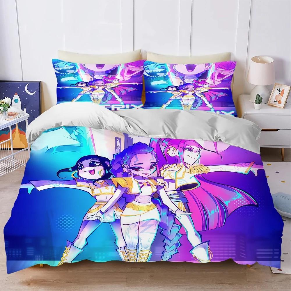 K-Pop Demon Hunters Bedding Sets Eu Single Comforter Quilt Bed Cover Duvet Cover Pillow Case 2-3 Pieces Sets Kids Adult Size