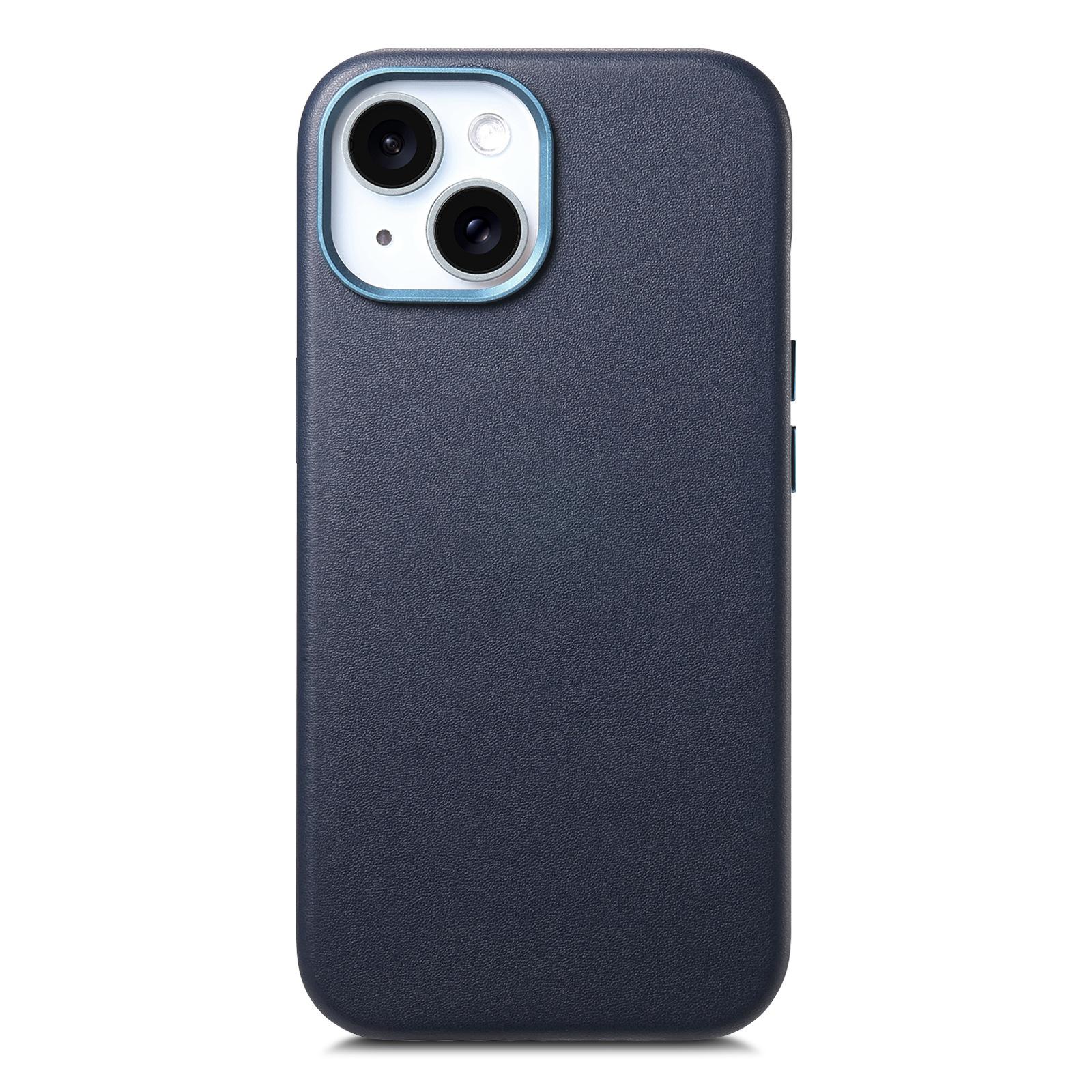 

For iPhone 17 Pro Max N52 Strong Magnetic Suction Leather Case for iPhone 16 Pro Air 16E 15 Plus 14 13 Metal Buttons Phone Shell iPhone17 синій