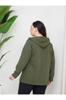 Damenstil Übergröße Sweatshirt Große Größe Kapuzen-Reißverschluss-Modell 2 Taschen Lang Grün Sport & Freizeit Sweatshirt Grün