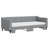 Vidaxl Sofa Rozsuwana Z Materacami, Jasnoszara, 80X200 Cm, Tkanina