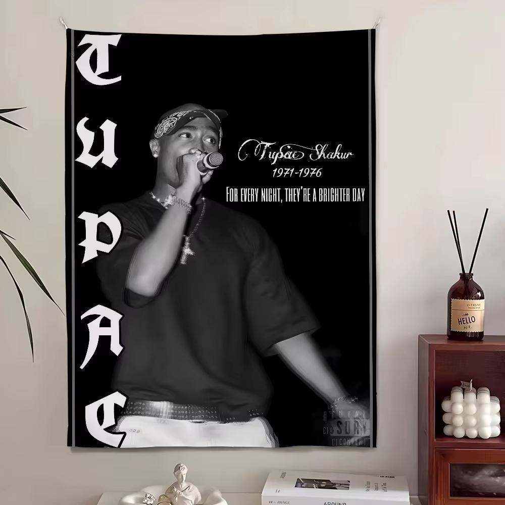 SShakur Rapper Album Tapestry Wall Art Bedroom Decor Backdrop Banner Ideal for Home Living Room Decoration