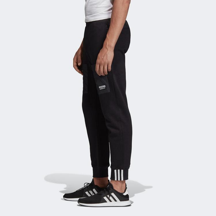 Adidas Originals Trefoil Vocal Pants Logo Print Spliced Joggers Men Bottoms Black FP7708