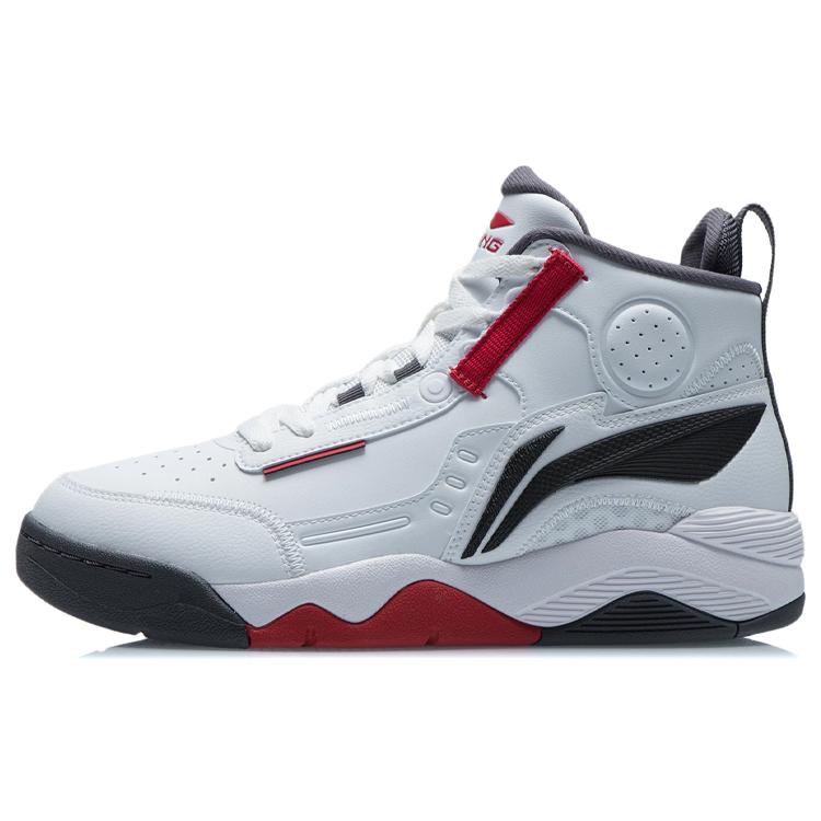 

LINING Basketball Shoes Men High Top White/Black/Red 43