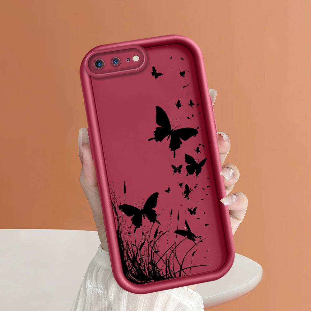 Černý motýl pouzdro na telefon pro iPhone Samsung Galaxy Xiaomi Redmi POCO HUAWEI Honor Nárazuvzdorné Gumové Měkké Flexibilní Kryt Pouzdro