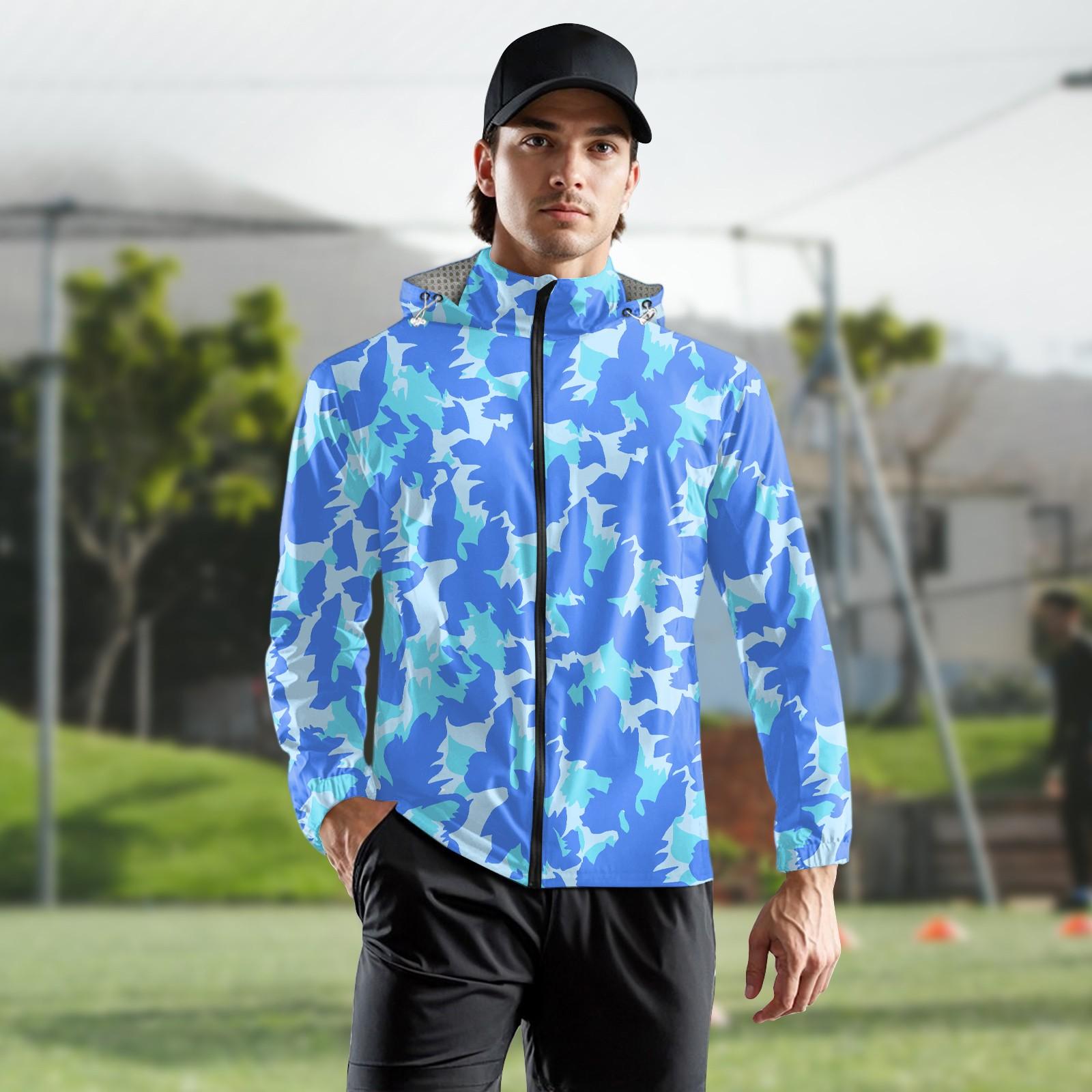 

Детская Взрослая Модная Толстовка с Капюшоном с Принтом Тренировочная Ветрозащитная Дождестойкая Солнцезащитная Спортивная Куртка для Бега Фитнеса Быстросохнущая Куртка XL небесно-голубой