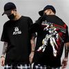 2026 Neue japanische Anime-Mecha-Serie Mobile Suit Gundam Sommer-T-Shirt mit kurzen Ärmeln aus reiner Baumwolle, bedruckt, für Männer und Frauen
