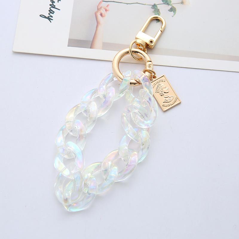 Wangdins Seven-Color Acrylic Queen Pendant Keychain with Heart Bag Charm Single OPP Bag Packaging
