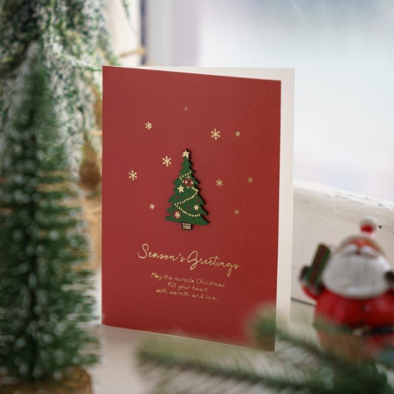 4pcs Retro Christmas Eve Cards Gifts Festivals Christmas Handwritten Cards  Thank You Cards