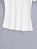 2025 Summer Kardashian Style Ribbed Short Sleeve Top - Solid Color & Sexy Round Neck