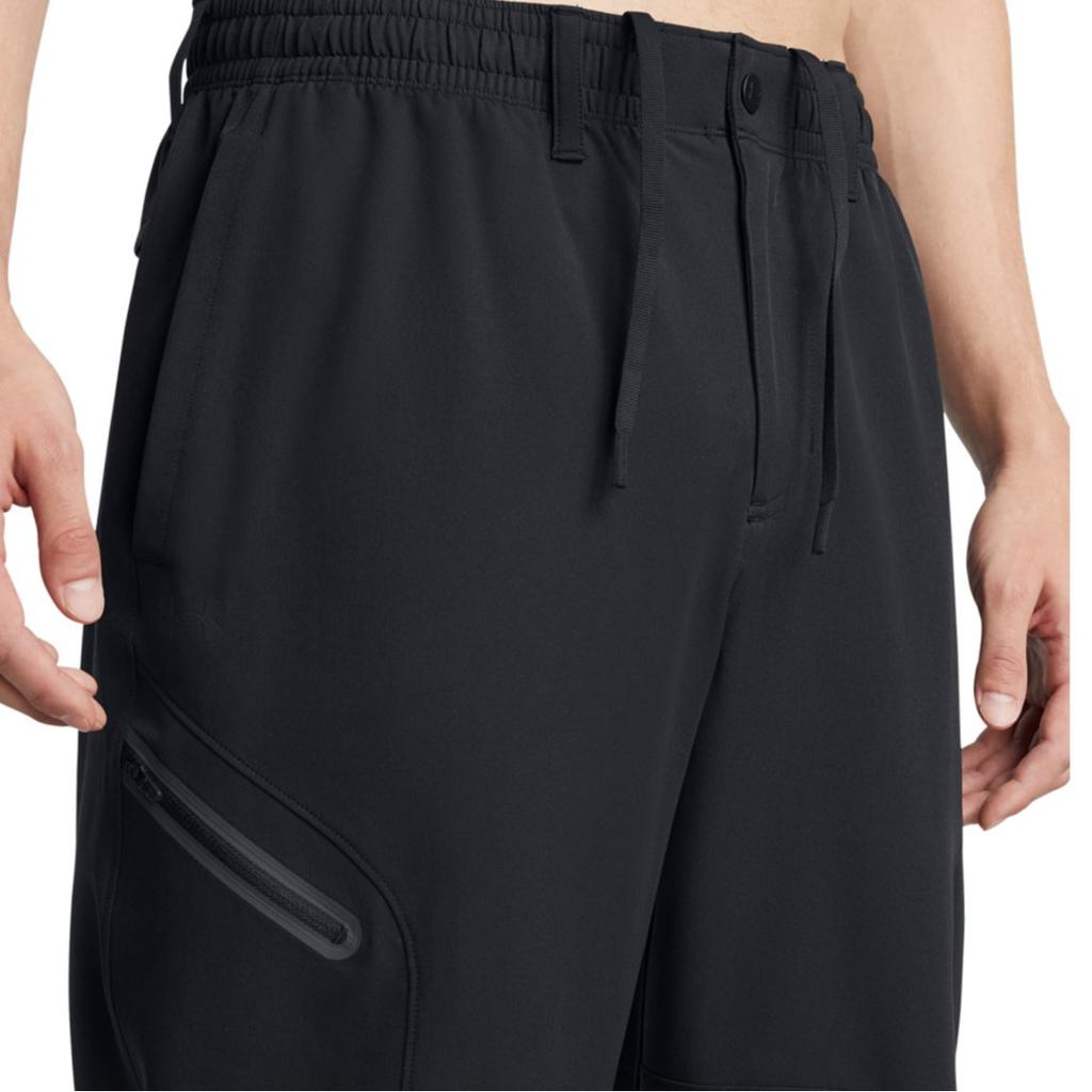 Under Armour Woven Solid Color Simple Comfortable Outdoor Sports Casual Pants Men Bottoms Black 1388824-001