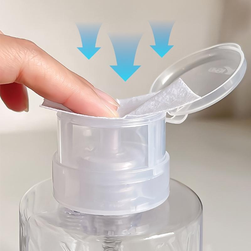 Refillable Lockable Empty Pump Dispenser Nail Manicure Cleaner Makeup Remover Container Press Bottle For Personal Use