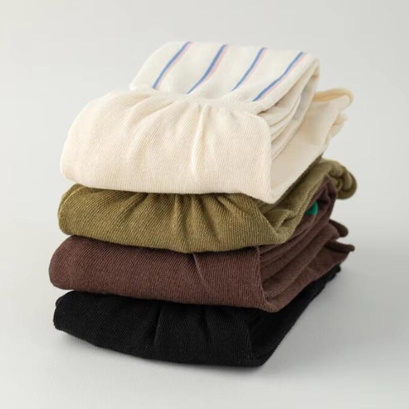 Neue Damenstrümpfe mit vertikalen Streifen JK Koreanischer Kontrastfarben Baumwolle Lockere Lange Socken Für Mädchen Harajuku Über Knie Socken Strumpf