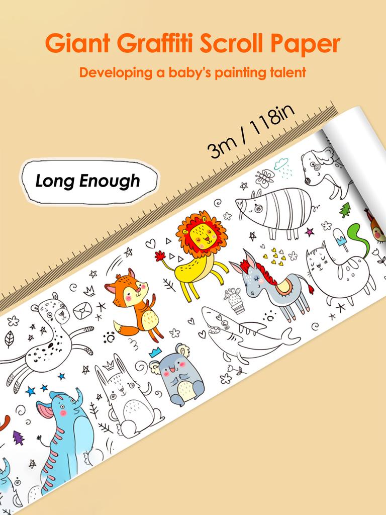Children Drawing Roll DIY Sticky Color Filling Paper Coloring Paper Roll For Kids DIY Painting Drawing Early Educational Toys