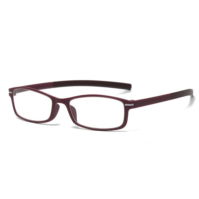 New Square Plastic Reading Glasses Ultralight High Definition Blue Light Blocking Fashionable Full Frame 281