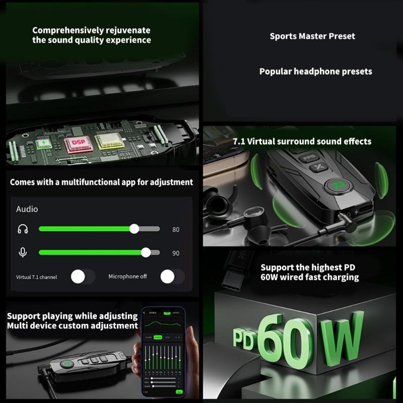 Easy USB Mini Sound Card 7.1 Channel External Sound Card Adapter for Wide Compatibility Devices in Black