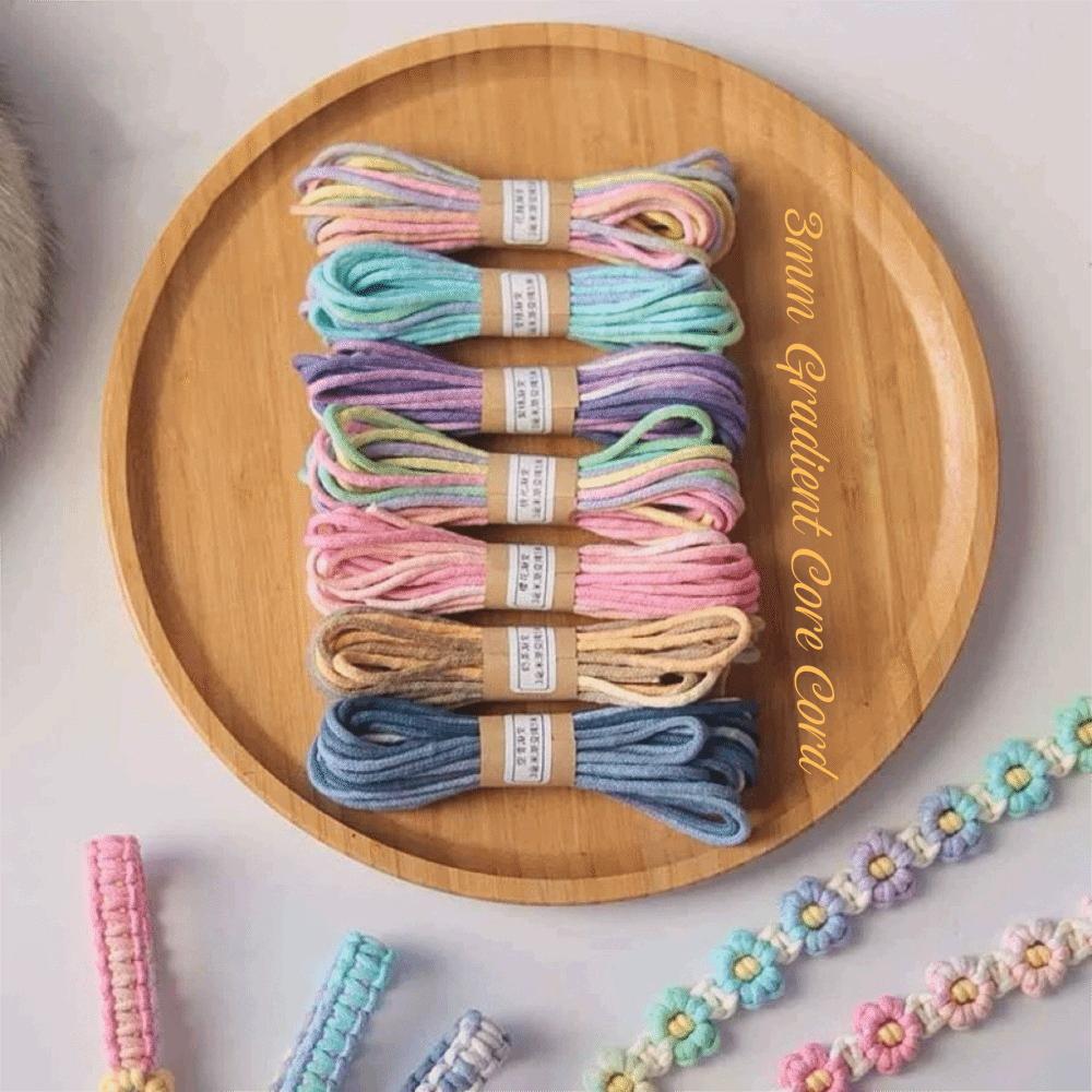 3mm Thickness Gradient Colorful Rope 10 Meters DIY Bracelet String  Bracelet Making