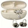 Butterfly Rhinestone Decor Detachable Bluetooth Headset Clip-on Earphone Exquisite Fashion Accessory for Ladies