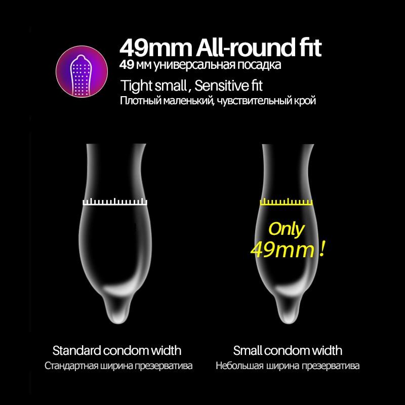 MIO 3D Delay Condoms for Man 49mm Tight Fit Big Dotted Dense Particles Penis Sleeve Extra Lubricant Small Size Condom Safe Sex