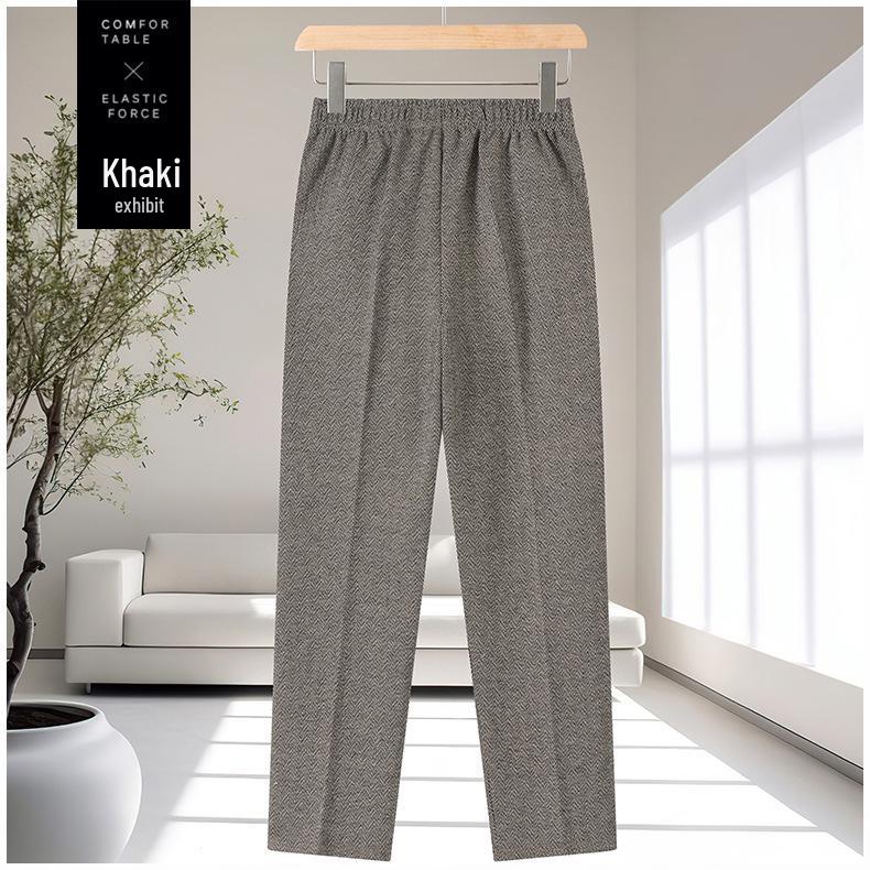 Mom's New Style Plus Size Spring & Autumn Loose Pants for Middle-aged & Elderly Women - Thick Velvet for Fall & Winter