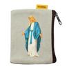 Virgin Mary Bead Storage Bag Elegant Zippered Christian Jewelry Organizer Devout Cartoon Design Rosary Storage Bag Prayer Use