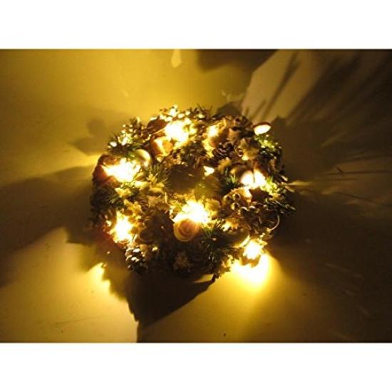 Toyosekisou Christmas Christmas LED Snow 41201 Decoration, Wreath, White,