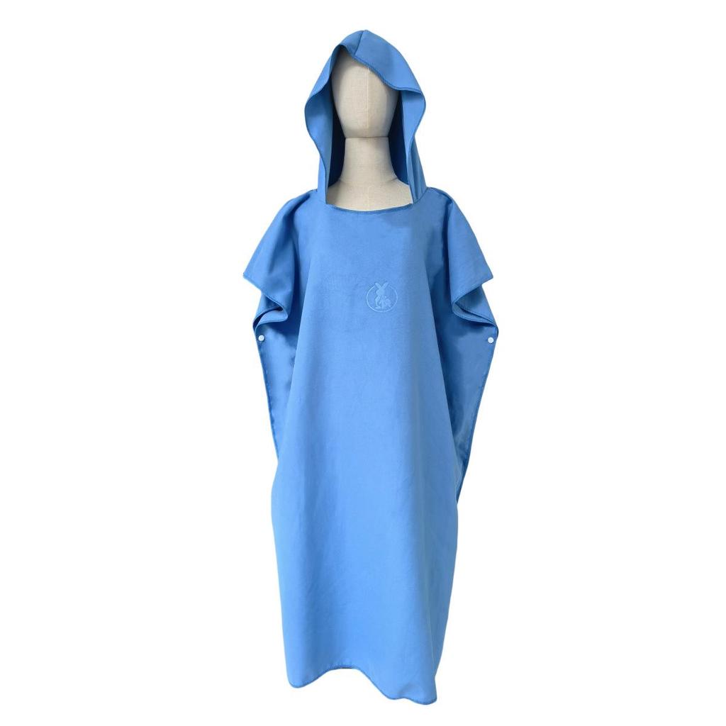 Microfiber Quick-Dry Beach Robe - Solid Color, Absorbent Changing Poncho