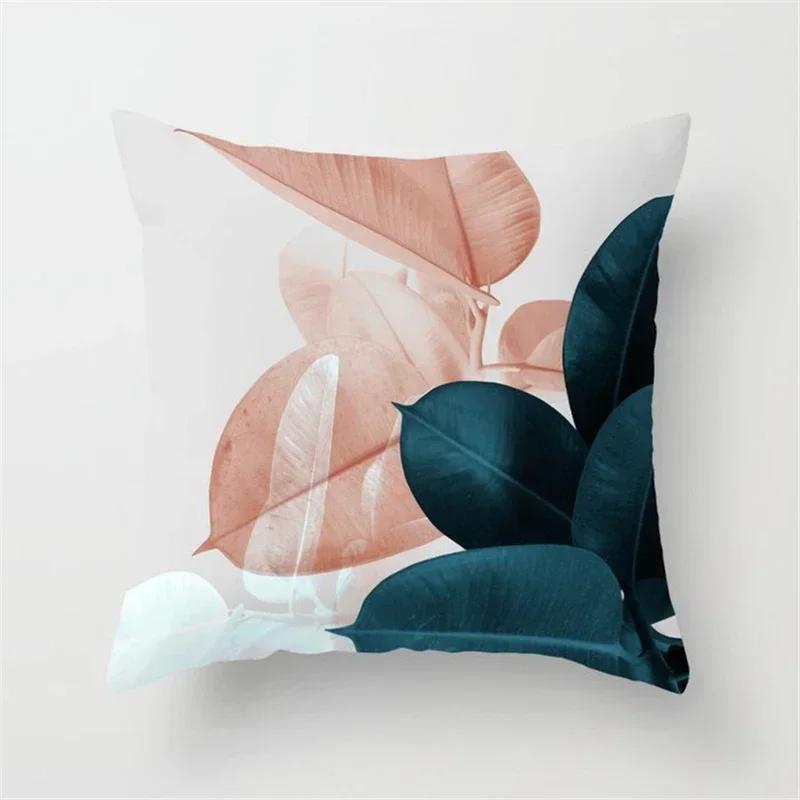 New Deep Blue Nordic Geometry Double-Sided Printed Pillow Cover Short Plush Suitable Living Rooms Bedrooms Throw Cushion Cover