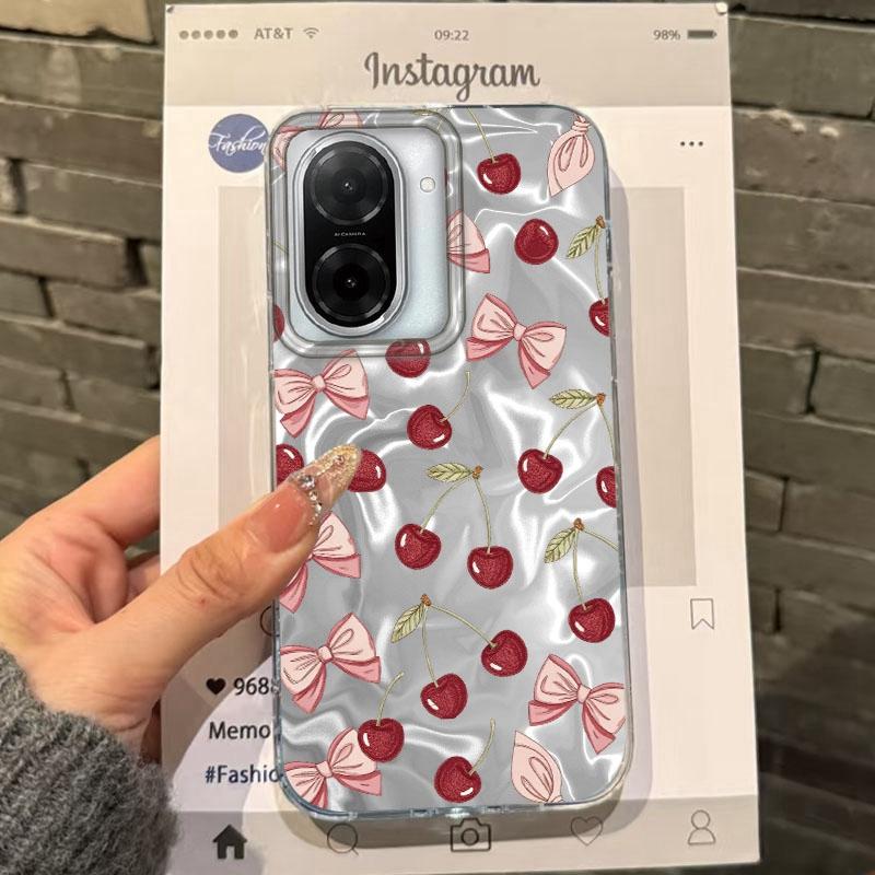 Pink Cherry Bow Girls Women Case For Xiaomi Redmi Note 14 Pro 14C 13C 10 9A 9C 13 12 11 10S 9 8 Plus A5 A4 A3 A2 A1 Fundas Cover