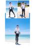 Unisex Long Sleeve Quick-Drying Zipper Wetsuit with Sun and Jellyfish Protection - Couple's Surfing Swimsuit Set