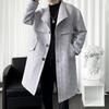 ROMON Men's Business Casual Mid-Length Wool Blend Style Overcoat