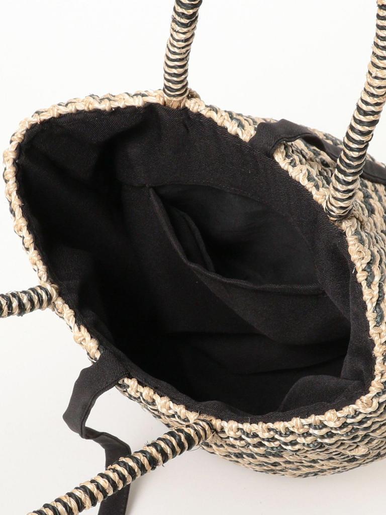 BEAMS LIFE STORE by BEAMS BAGMATI Abaca Tote Bag, Women's, Natural/Black, One Size