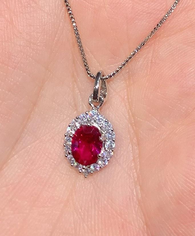 Jewelry Supply Simulation Red Corundum Vintage Ring Pendant Necklace Women'S Jewelry Set